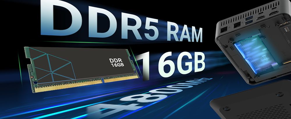 MINIX N512 Mini PC, Intel Core i5-12600H 8 jadier max. 4,5 GHz, 16 GB RAM 1 TB SSD, 2*HDMI + USB-C + Thunderbolt 4 Quad Screen Display, WiFi 6 Bluetooth 5.2, 4*USB3.2, 1*2.5G LAN, 1*1G LAN, 1*Audio Jack